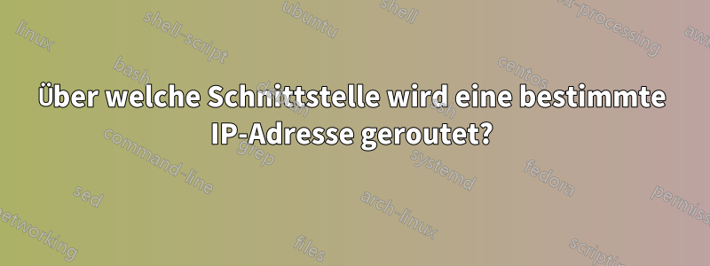 Über welche Schnittstelle wird eine bestimmte IP-Adresse geroutet?