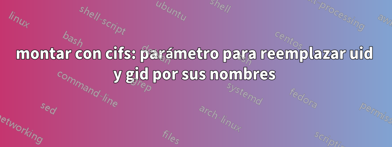 montar con cifs: parámetro para reemplazar uid y gid por sus nombres