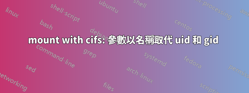 mount with cifs: 參數以名稱取代 uid 和 gid