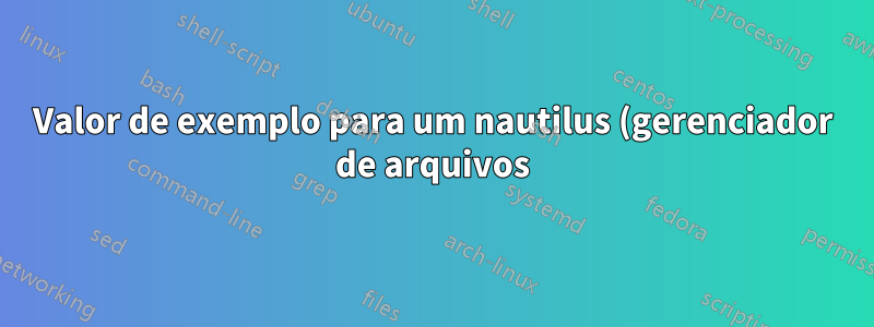 Valor de exemplo para um nautilus (gerenciador de arquivos) conectado ao local personalizado do serviço