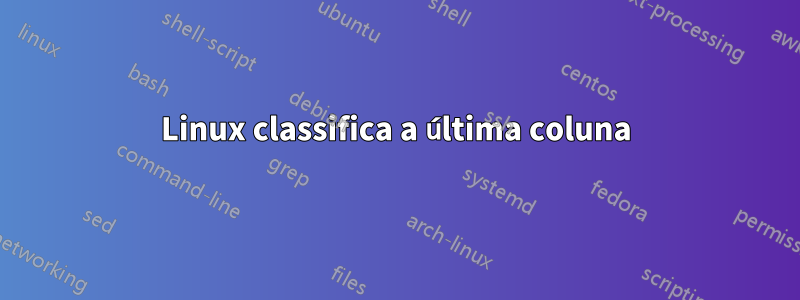 Linux classifica a última coluna
