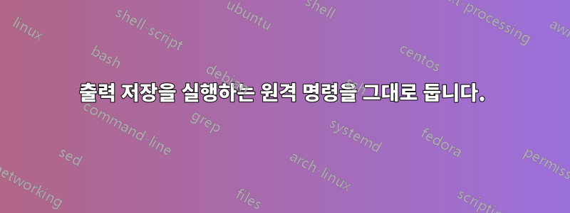 출력 저장을 실행하는 원격 명령을 그대로 둡니다.