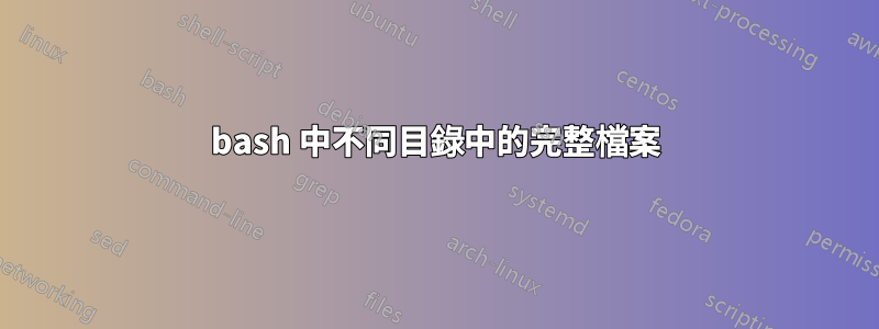 bash 中不同目錄中的完整檔案