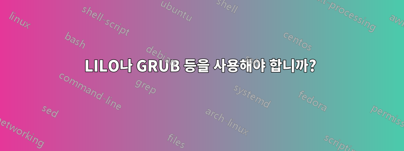 LILO나 GRUB 등을 사용해야 합니까?