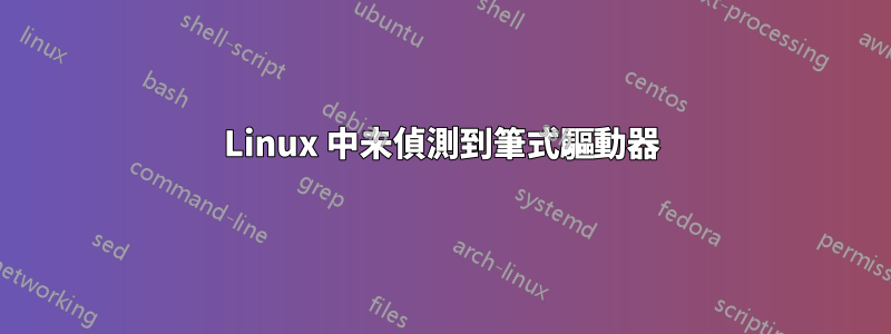 Linux 中未偵測到筆式驅動器