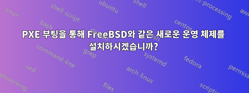 PXE 부팅을 통해 FreeBSD와 같은 새로운 운영 체제를 설치하시겠습니까?
