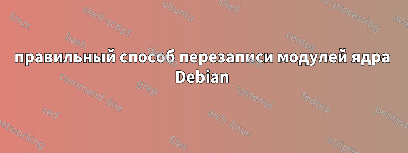 правильный способ перезаписи модулей ядра Debian