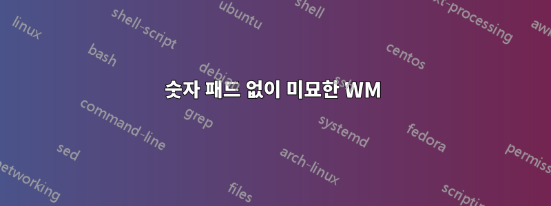 숫자 패드 없이 미묘한 WM
