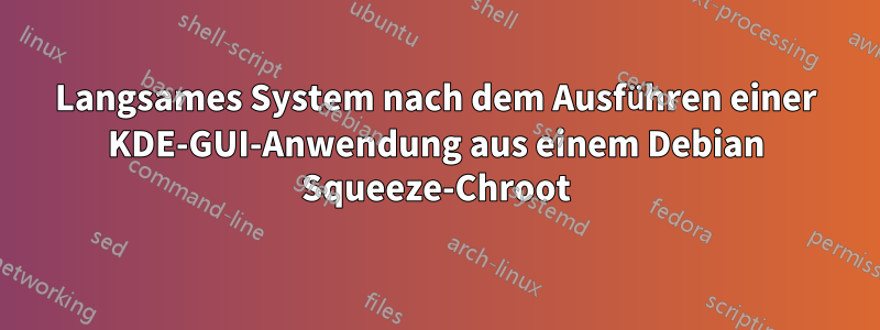 Langsames System nach dem Ausführen einer KDE-GUI-Anwendung aus einem Debian Squeeze-Chroot