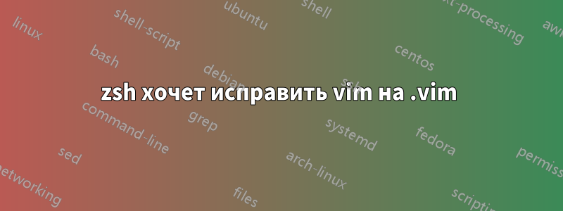 zsh хочет исправить vim на .vim