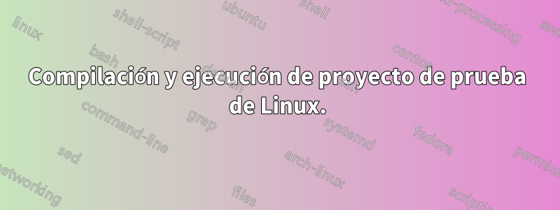 Compilación y ejecución de proyecto de prueba de Linux.