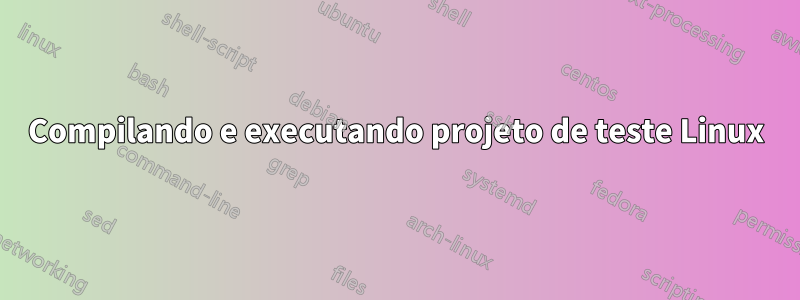 Compilando e executando projeto de teste Linux