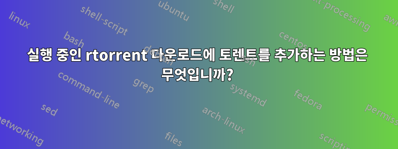 실행 중인 rtorrent 다운로드에 토렌트를 추가하는 방법은 무엇입니까?