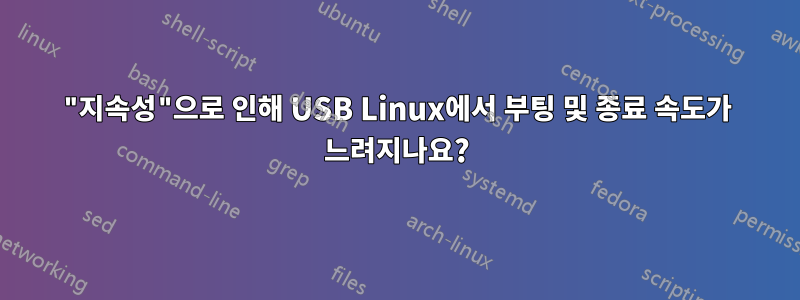 "지속성"으로 인해 USB Linux에서 부팅 및 종료 속도가 느려지나요?