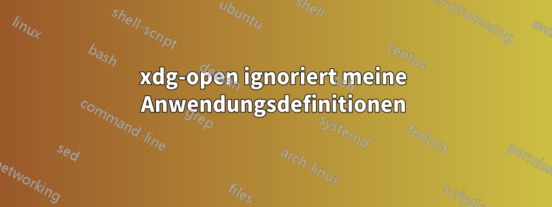 xdg-open ignoriert meine Anwendungsdefinitionen