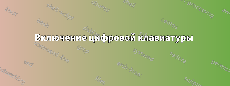 Включение цифровой клавиатуры