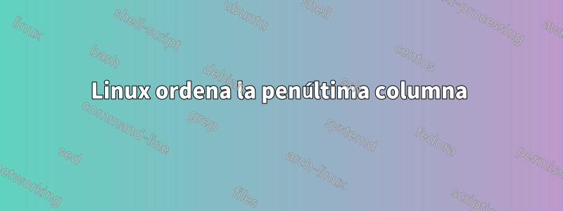 Linux ordena la penúltima columna