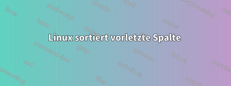 Linux sortiert vorletzte Spalte