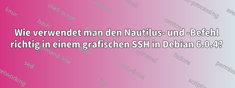 Wie verwendet man den Nautilus- und -Befehl richtig in einem grafischen SSH in Debian 6.0.4?