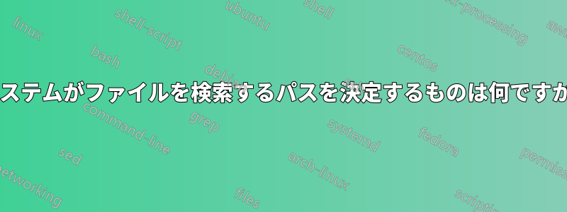 システムがファイルを検索するパスを決定するものは何ですか?