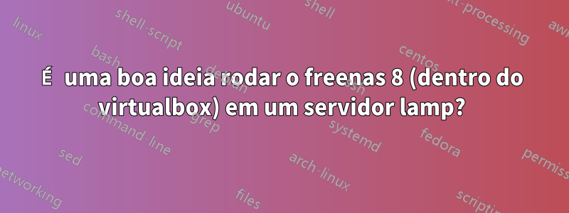 É uma boa ideia rodar o freenas 8 (dentro do virtualbox) em um servidor lamp?