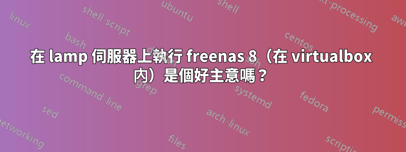 在 lamp 伺服器上執行 freenas 8（在 virtualbox 內）是個好主意嗎？