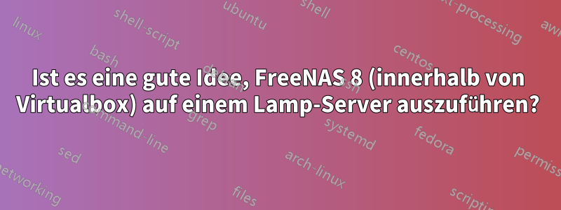 Ist es eine gute Idee, FreeNAS 8 (innerhalb von Virtualbox) auf einem Lamp-Server auszuführen?
