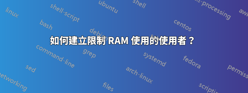 如何建立限制 RAM 使用的使用者？
