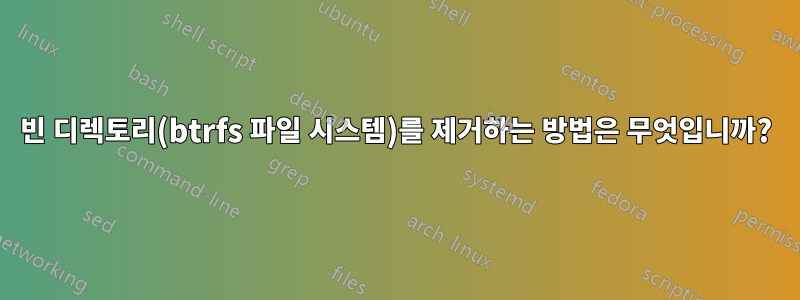 빈 디렉토리(btrfs 파일 시스템)를 제거하는 방법은 무엇입니까?