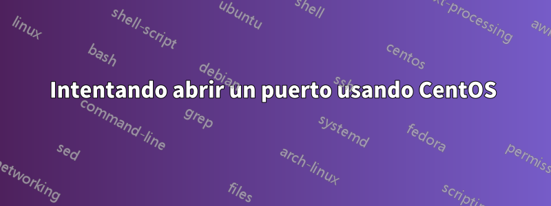 Intentando abrir un puerto usando CentOS