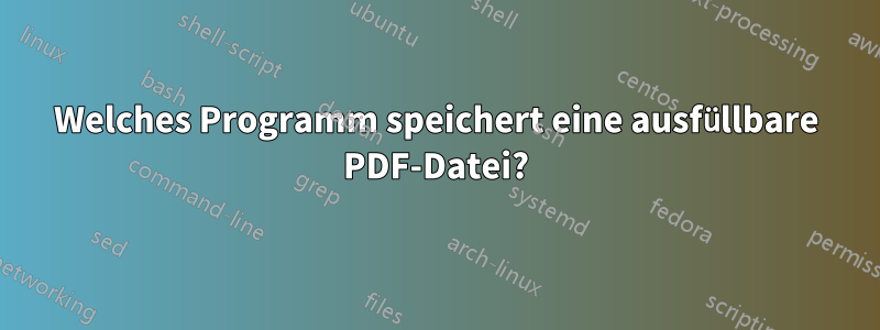 Welches Programm speichert eine ausfüllbare PDF-Datei?