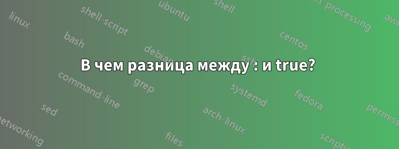 В чем разница между : и true?