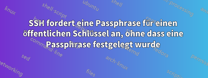 SSH fordert eine Passphrase für einen öffentlichen Schlüssel an, ohne dass eine Passphrase festgelegt wurde