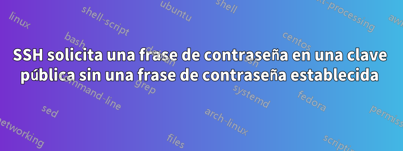 SSH solicita una frase de contraseña en una clave pública sin una frase de contraseña establecida