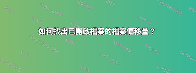 如何找出已開啟檔案的檔案偏移量？