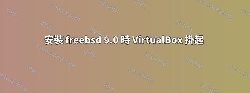 安裝 freebsd 9.0 時 VirtualBox 掛起