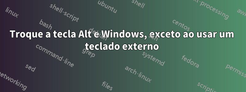 Troque a tecla Alt e Windows, exceto ao usar um teclado externo