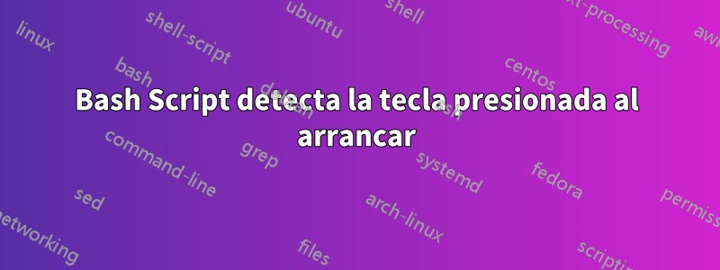 Bash Script detecta la tecla presionada al arrancar