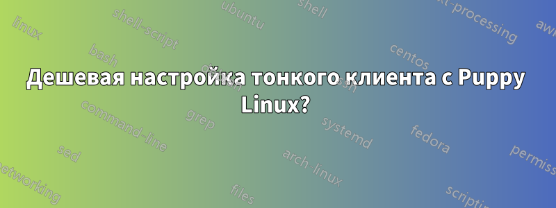 Дешевая настройка тонкого клиента с Puppy Linux?