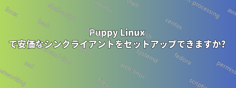 Puppy Linux で安価なシンクライアントをセットアップできますか?