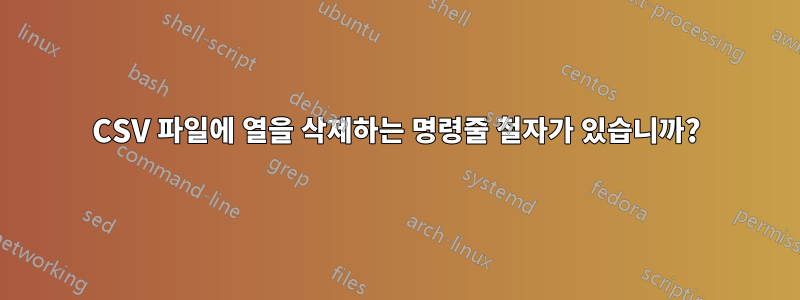 CSV 파일에 열을 삭제하는 명령줄 철자가 있습니까?