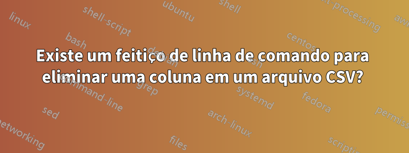 Existe um feitiço de linha de comando para eliminar uma coluna em um arquivo CSV?