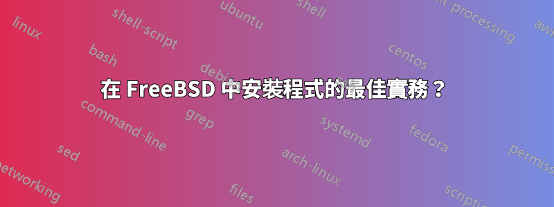 在 FreeBSD 中安裝程式的最佳實務？