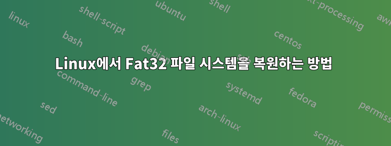 Linux에서 Fat32 파일 시스템을 복원하는 방법