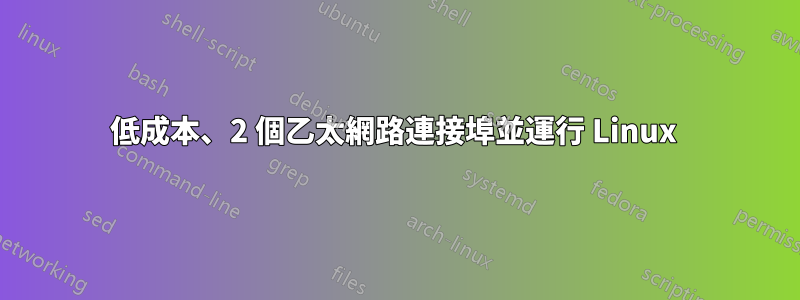 低成本、2 個乙太網路連接埠並運行 Linux 