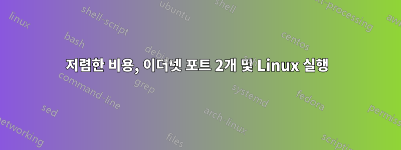 저렴한 비용, 이더넷 포트 2개 및 Linux 실행 