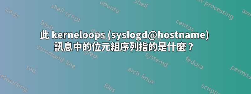 此 kerneloops (syslogd@hostname) 訊息中的位元組序列指的是什麼？