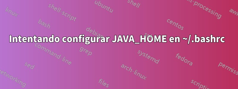 Intentando configurar JAVA_HOME en ~/.bashrc 