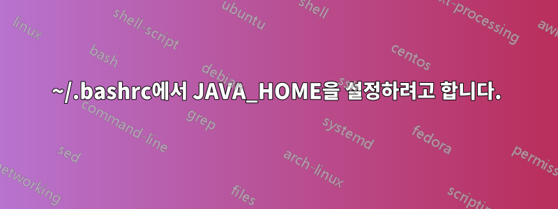 ~/.bashrc에서 JAVA_HOME을 설정하려고 합니다.