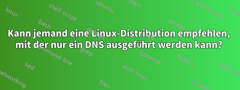 Kann jemand eine Linux-Distribution empfehlen, mit der nur ein DNS ausgeführt werden kann?